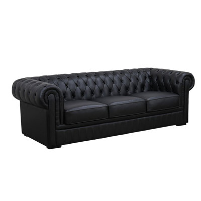 Daylie 94.5'' Genuine Leather Rolled Arms Chesterfield Sofa -  Alcott HillÂ®, FC0BCFABC8464D82B3D8A0FAC593B305