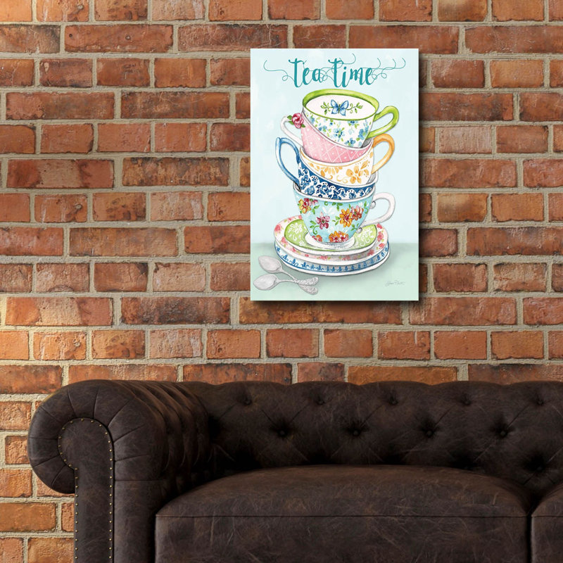  «Watercolor Teacups-a» par Jean Plout, art mural en verre acrylique, H 24 po x l 16 po x P 0,2 po