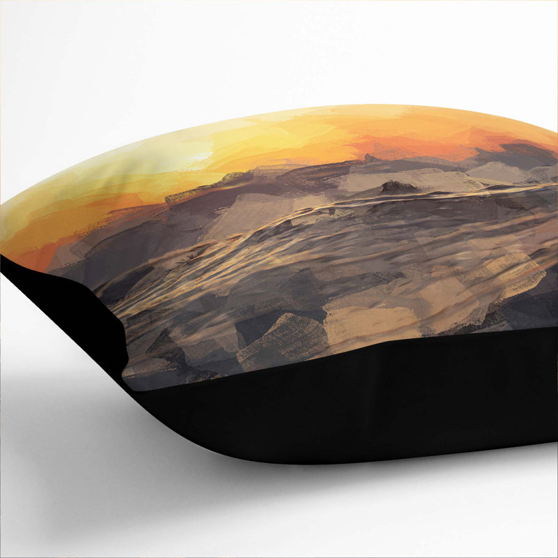 Abstract Square Throw Cushion, Black, 40cm H x 40cm W x 15cm D