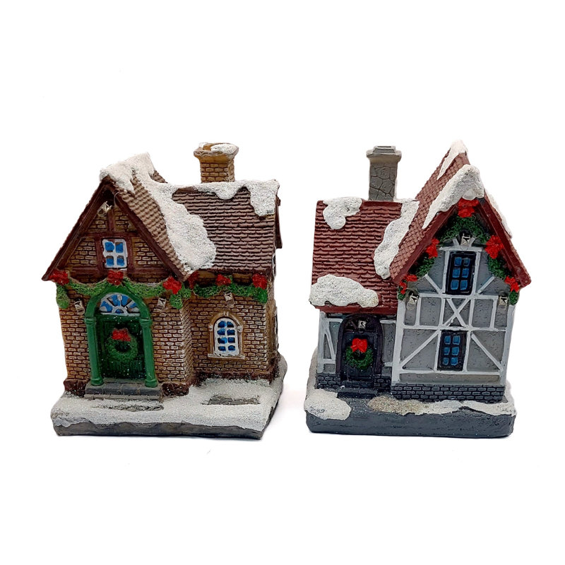 Maison jaune. Village de Noël par F07-N1-6-600100D