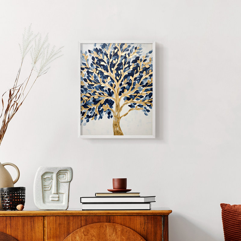 Paysages série CLIV - reproduction encadrée de qualité supérieure - prête à être accrochée - aucun clou requis, Blanc / Blanc