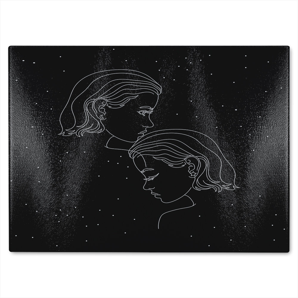 Gemini Zodiac Sign Dining Glass Chopping Board