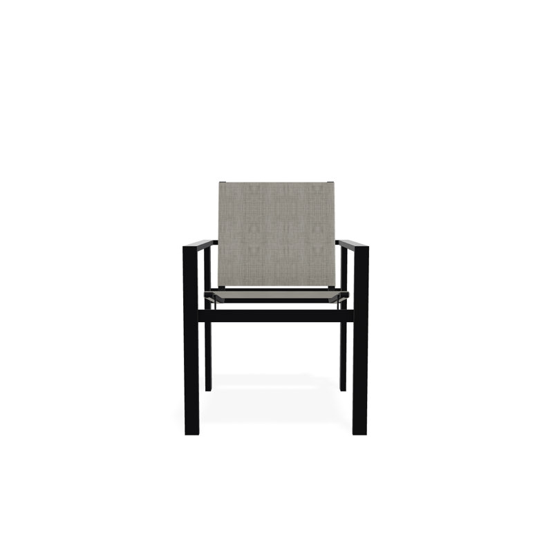 Tribeca Sling Stacking Arm Chair, Black, Elevation Stone