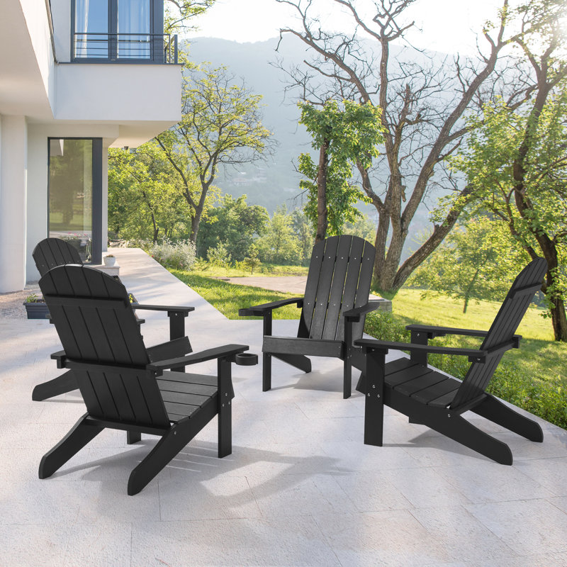 Chaise Adirondack pliante Kona, Noir