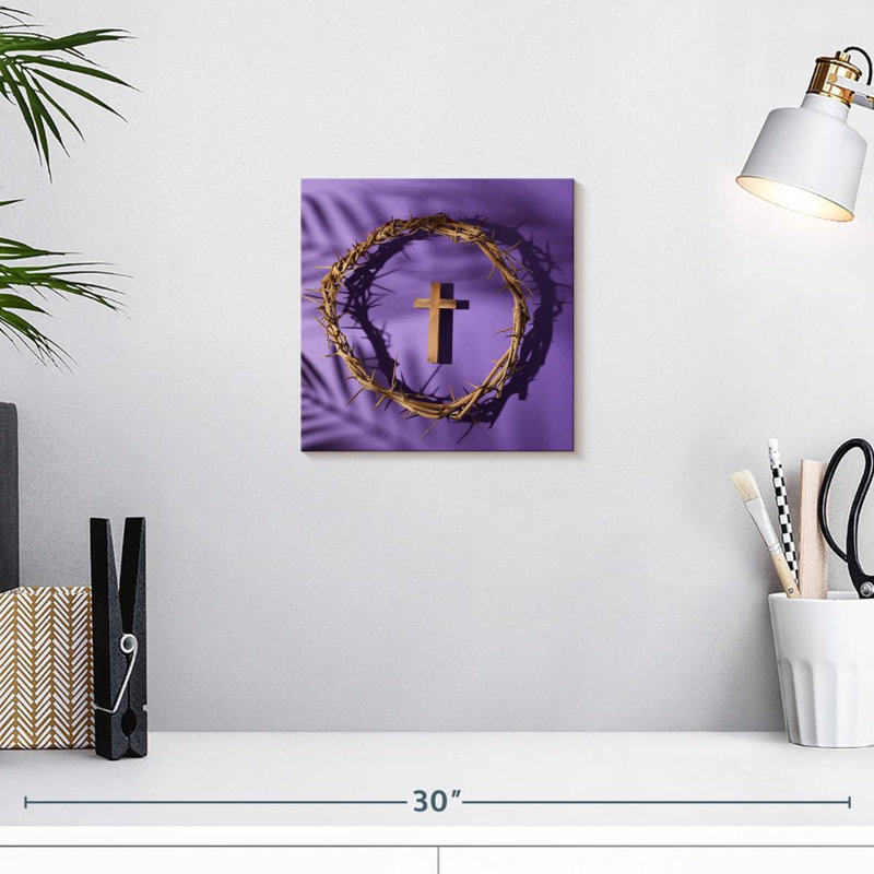 Cross In Crown Of Thorns, 10" H x 10" W