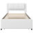 Twin Size Upholstered Platform Bed with Trundle, Trundle Can Be Flat or Raised, Space-Saving Design, Beige-649852985