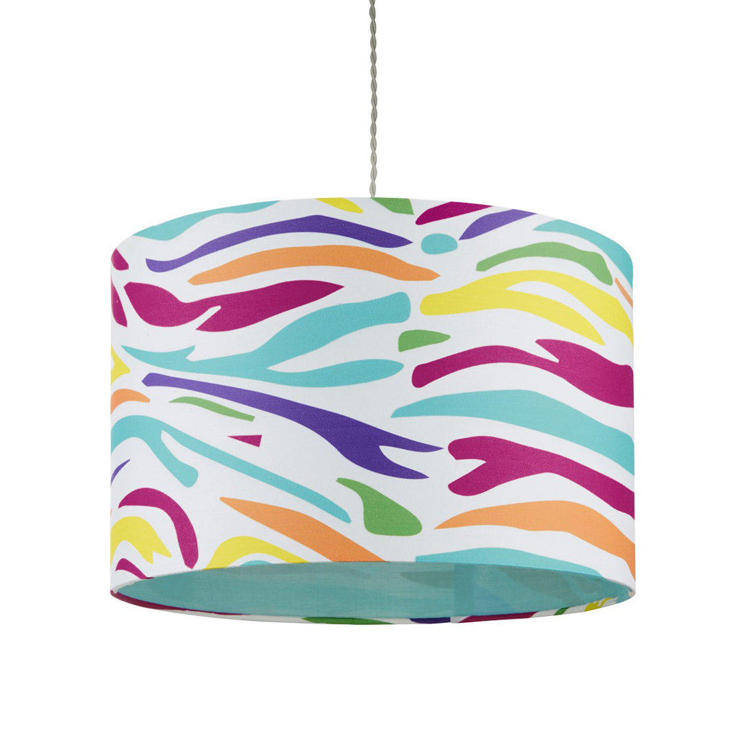 Bright Zebra 35cm Cotton Drum Pendant Shade