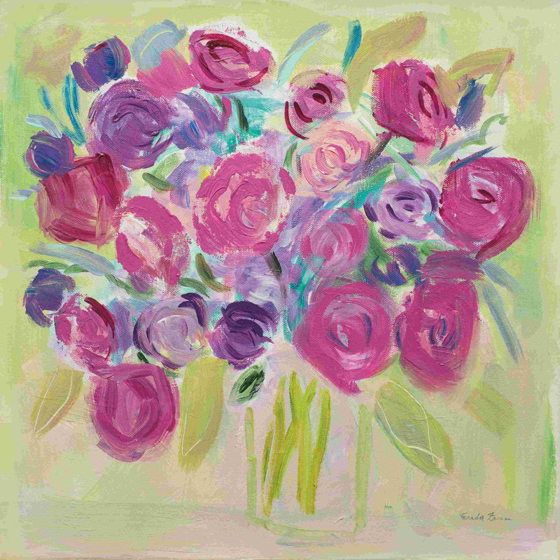 Roses roses, H 30 po x l 30 po