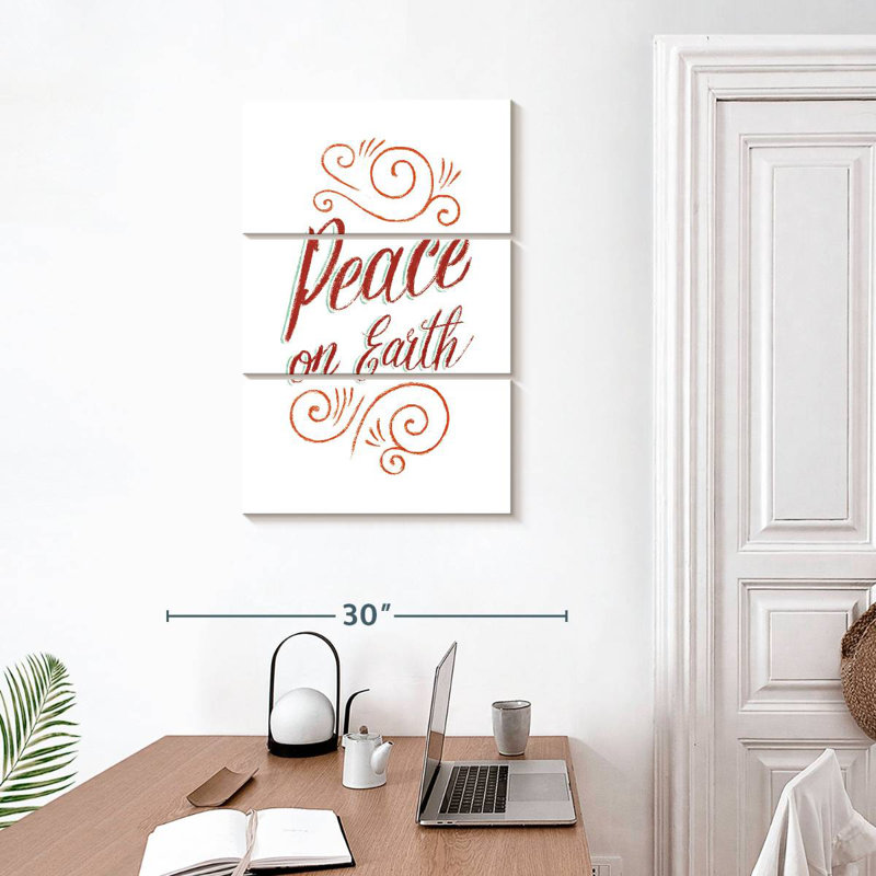 Tergel Peace On Earth Script, 32" H x 20" W
