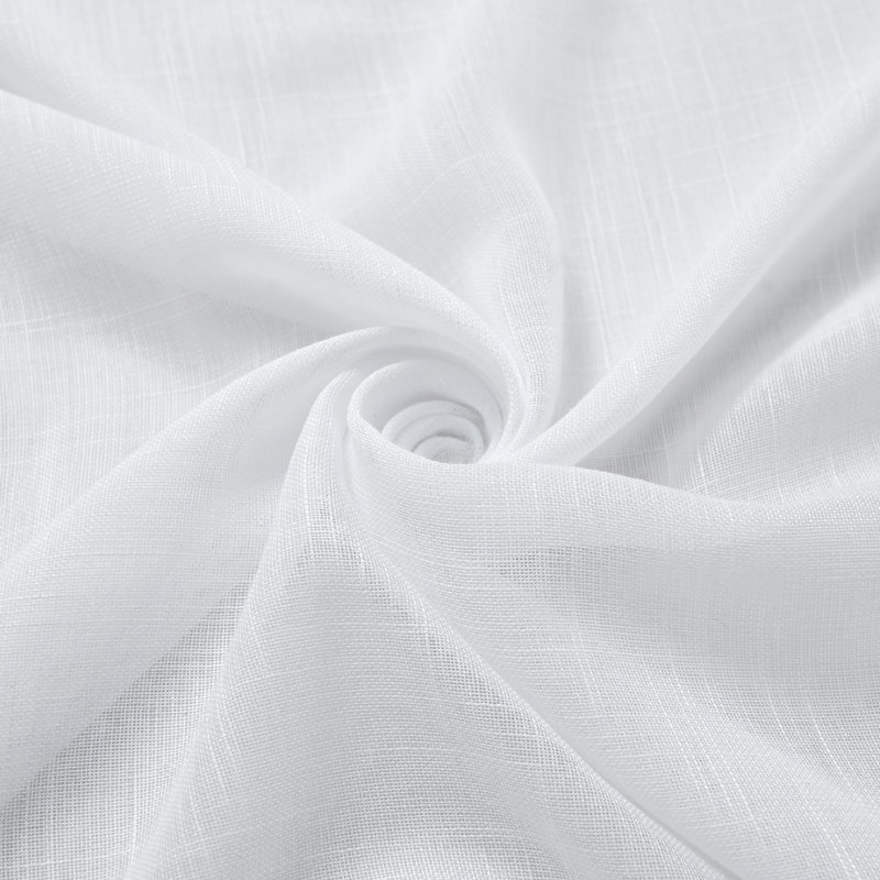 Paire de rideaux légers en polyester semi-transparents avec œillets Draycott (ensemble de 2), L 37 po x L 84 po, Blanc