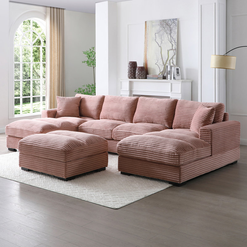 Scarlet, Super Comfy and Soft, Thick Corduroy Lounger, Pink Corduroy