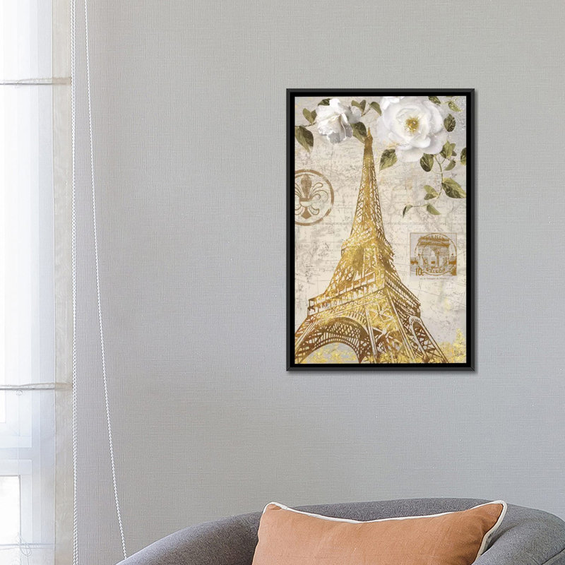 Le Jardin Eiffel, impression sur toile tendue, H 26 po x l 18 po x P 1,5 po, Toile encadrée noire, Pas de tapis