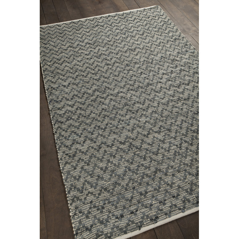 Handmade Cotton Chevron Area Rug, Rectangle 5' x 7'6"