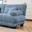 Ensemble de salon modulaire en chenille 2 pièces avec sièges profonds et coussins, bleu-247349650