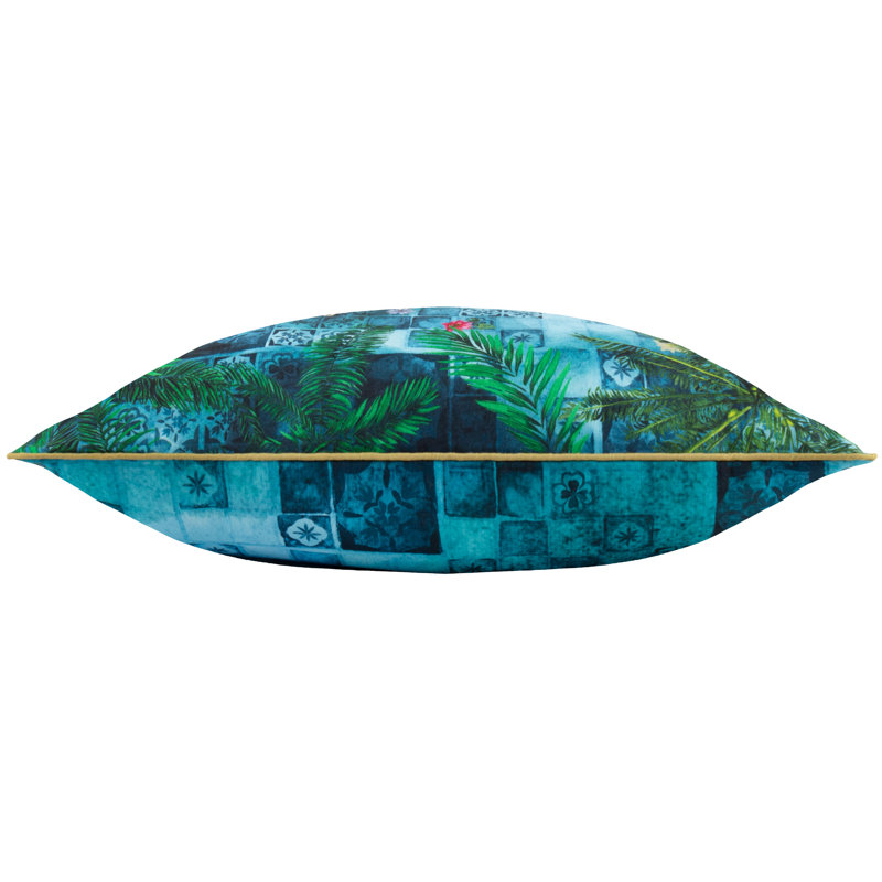 Majorelle Leopard Indoor / Outdoor Geometric Blue Rectangular Cushion, Pillow Cover Only - No Insert
