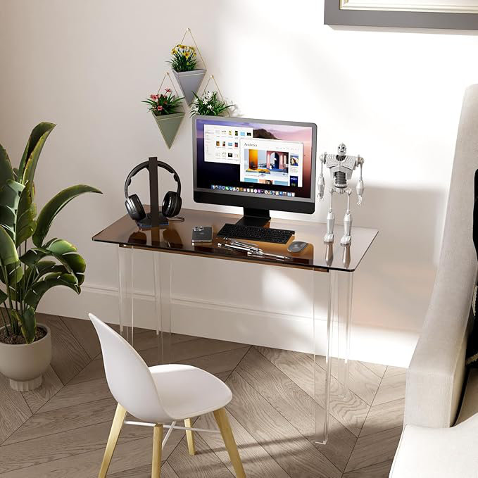 Modern Study Table For Home Office - Extended Surface Multi-Purpose Console & Entryway Table, Sturdy Lightweight Design (42.5-Inch)