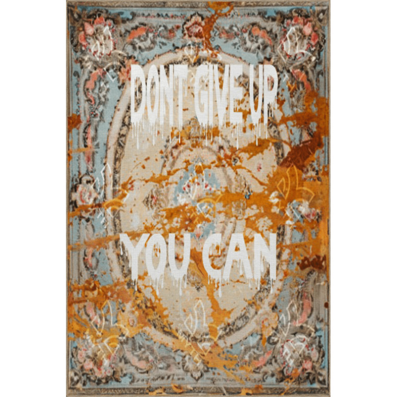Ne pas renoncer, vous pouvez le faire Tapis décoratif moderne à motifs, Tapis de couloir 2 pi 8 po x 6 pi 7 po