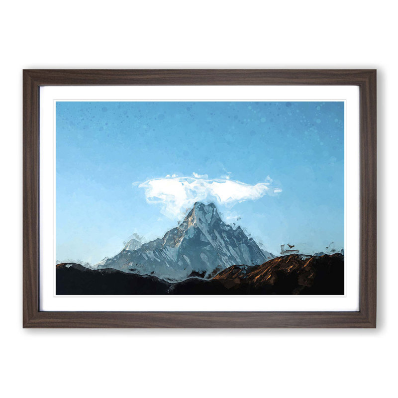 Fishtail Mountain in Nepal in Abstract - Picture Frame Graphic Art Print, Walnut Framed, 62cm H x 87cm W x 2cm D