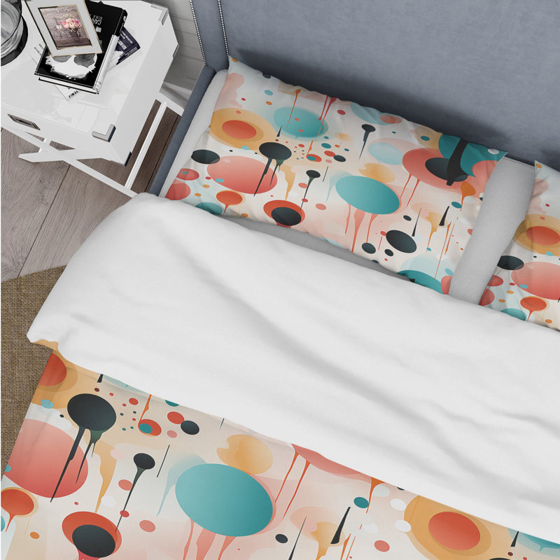Literie Futurist Polka Nexus VII, Housse de couette simple + 1 taie décorative stan