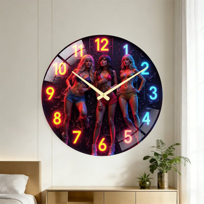 Élégant ensemble de vêtements de plage d'été pour femmes, maillots de bain tendance - horloge murale moderne en verre de 24 po
