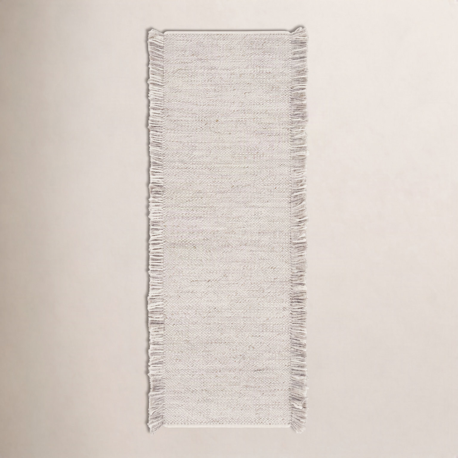 Hinton Taupe Cream Hand-Woven Outdoor Rug, Runner 2'6" x 8'