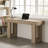 Simple Light Gray Wood Grain Console Table With Open Base Storage For Narrow Entryways