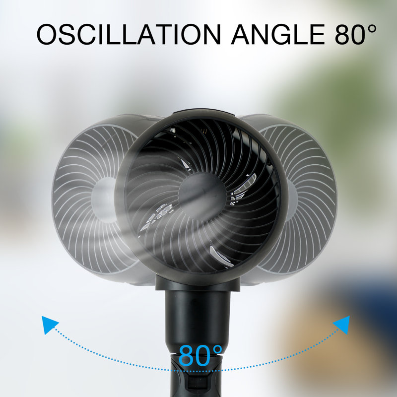 Industrial Retro Metal Drum Jet Oscillating Standing Floor Fan Remote Control Timer 3 Speeds Setting