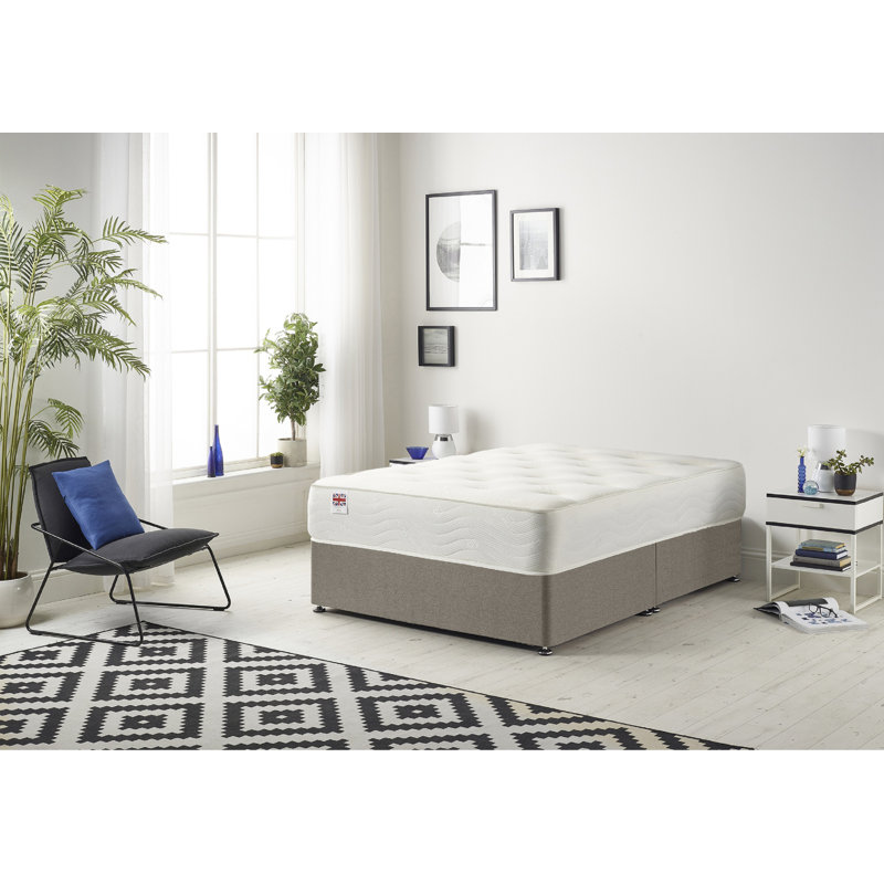 Copple Coilsprung Divan Bed Set, Coffee, Single (3'), No Drawer