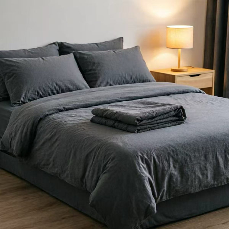 Solid Color Bedding Set, Soft & Comfortable Bed Sheet Set with Pillowcases, Modern Minimalist Bedroom Bedding Collection