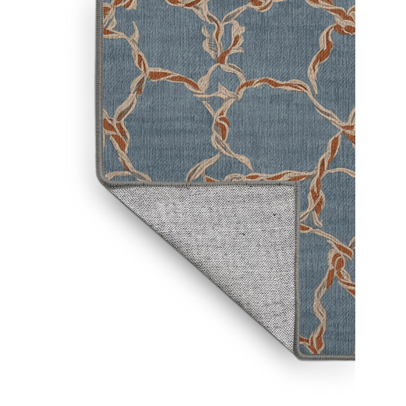 Tapis gris lavable à la machine, Rond 6 pi