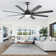 Brixham 66 Inch Large Ceiling Fan With Dimmable Led Light 8 ABS Blades Smart Remote Control Reversible DC Motor For Living Room