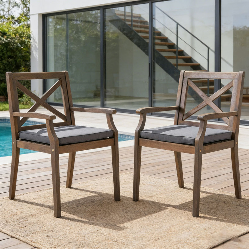 Chaise longue de patio 2 pièces, Gris