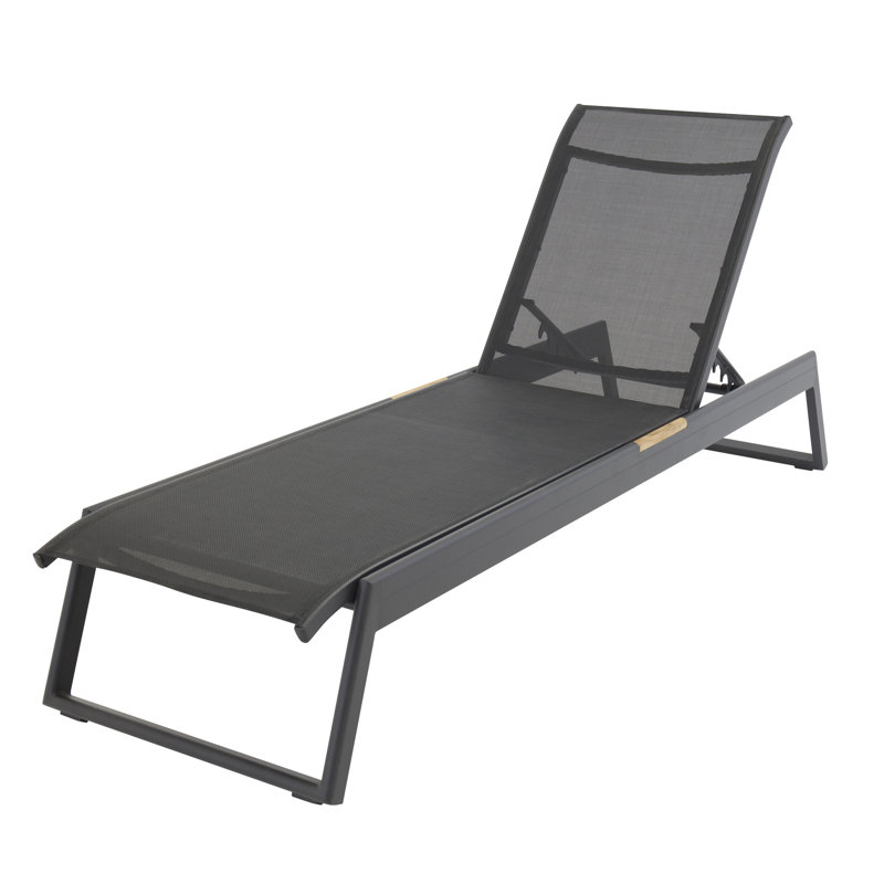 Anoki 195 cm Long Single Chaise, Black