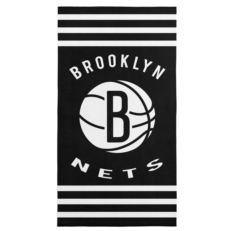 NBA Psychedelic Beach Towel, Soft Colourful Basketball Fan Pool Towel, 30 x 60 Inches, Brooklyn Nets