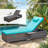 Outdoor Rattan Chaise Lounge Set of 4 with Reclining Backrest, Sidetable, Cushions & Head Pillows-926952111-915801219