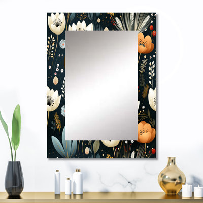 Motif floral fantaisiste bohémien Yosias - miroir mural décoratif floral