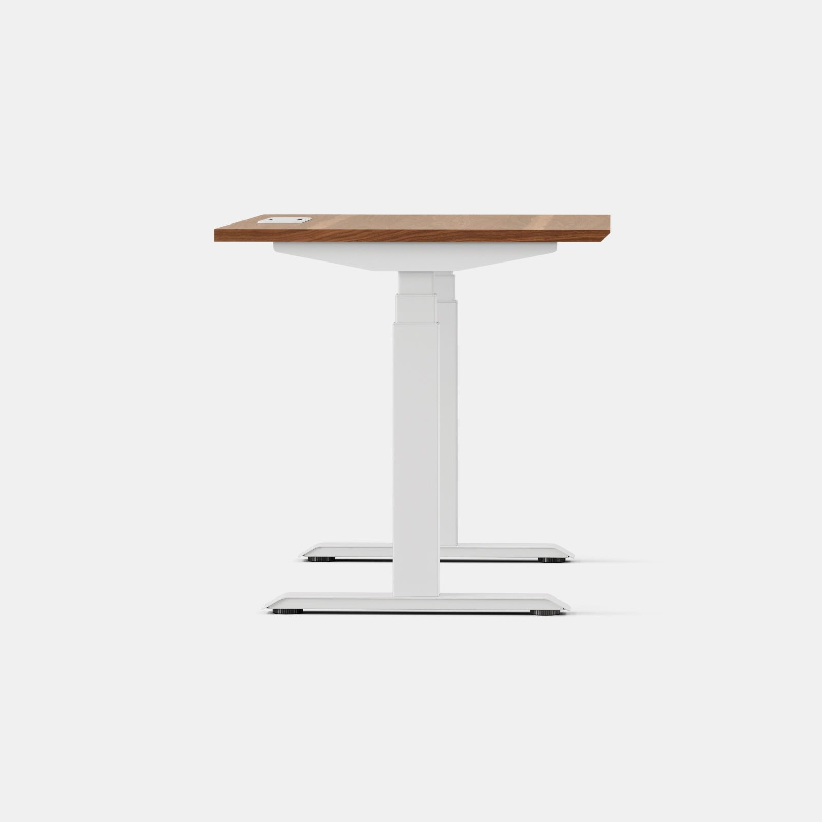 Standing Desk, Walnut, 52" H x 48" W x 30" D, White