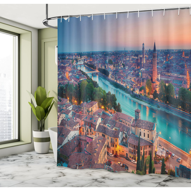 Shower Curtain with Hooks Included, 70"H x 69"W