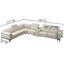 Canapé modulaire en cuir italien gris clair 5 pièces American Eagle Design EK-L095