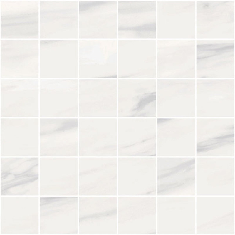 Carreau de mur et de plancher en porcelaine 2 po x 2 po, Blanc / gris / ivoire