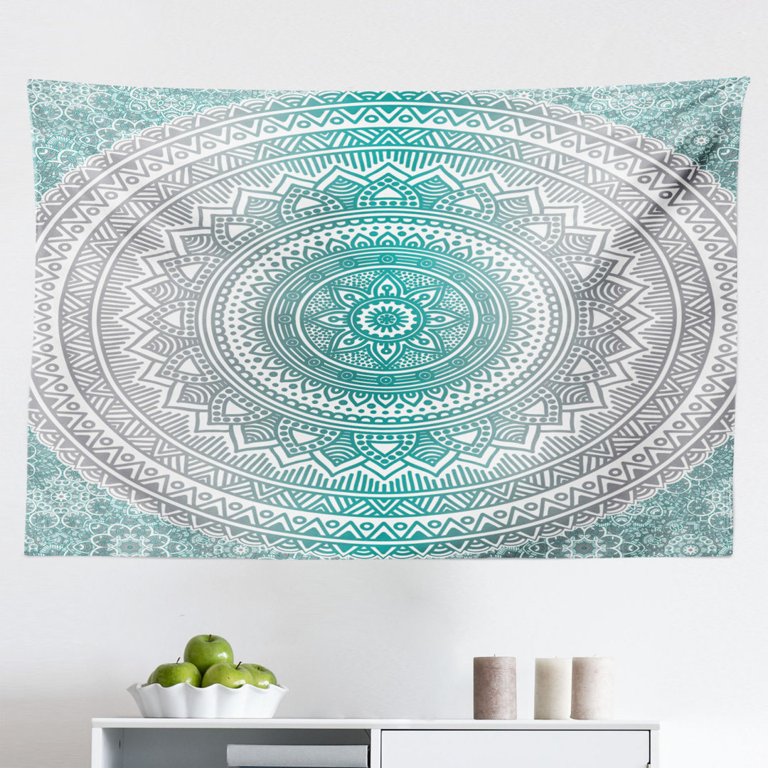 Wandbehang Mandala Ombre Design Space Geometrischer Mittelpunkt Boho Kunst