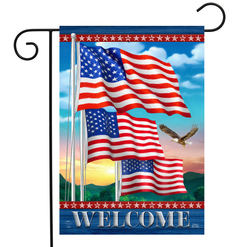Drapeau de jardin flottant avec drapeaux américains