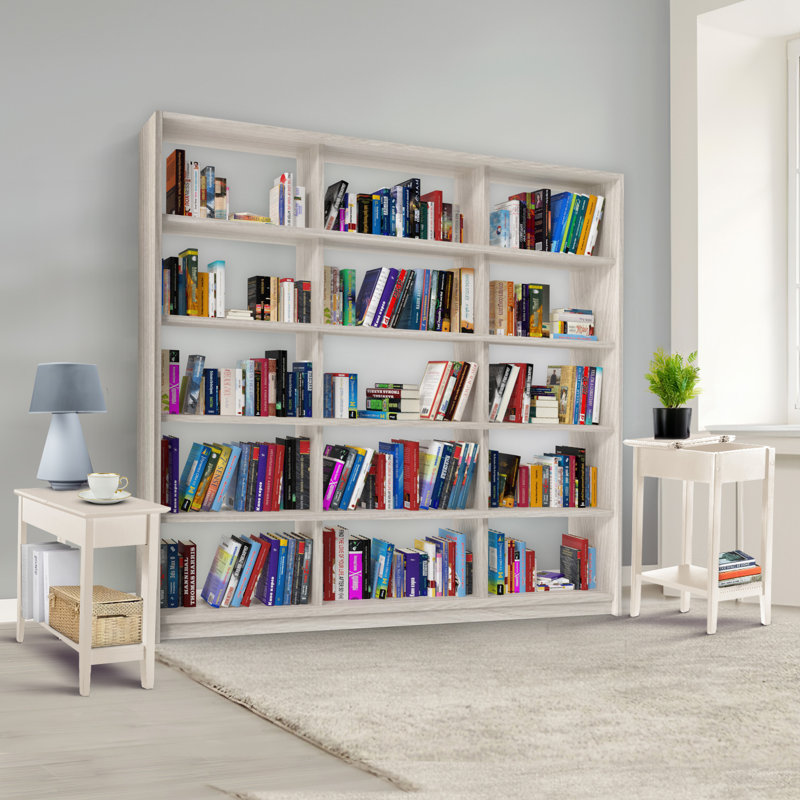 Table de bout moderne avec rangement rabattable et tablette ouverte Jonica, Crème
