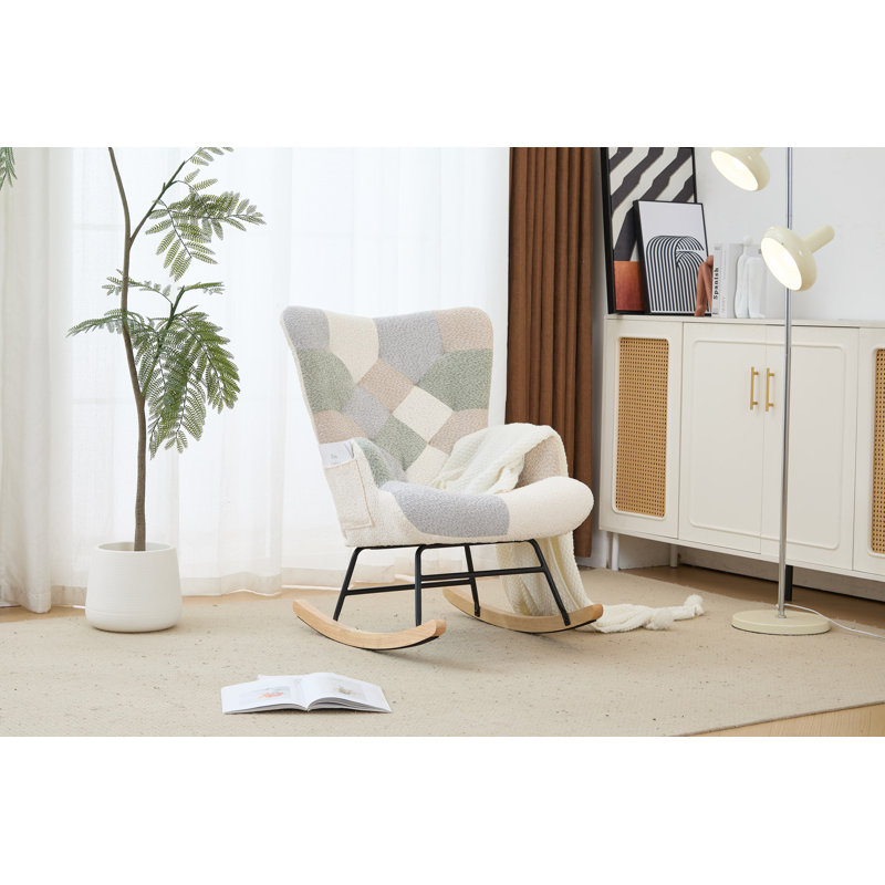 Chaise d'appoint Macaroon Mid-Century, Crème, crème