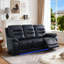 Ensemble de canapé modulaire inclinable électrique en cuir noir 165 pièces 2 pièces
