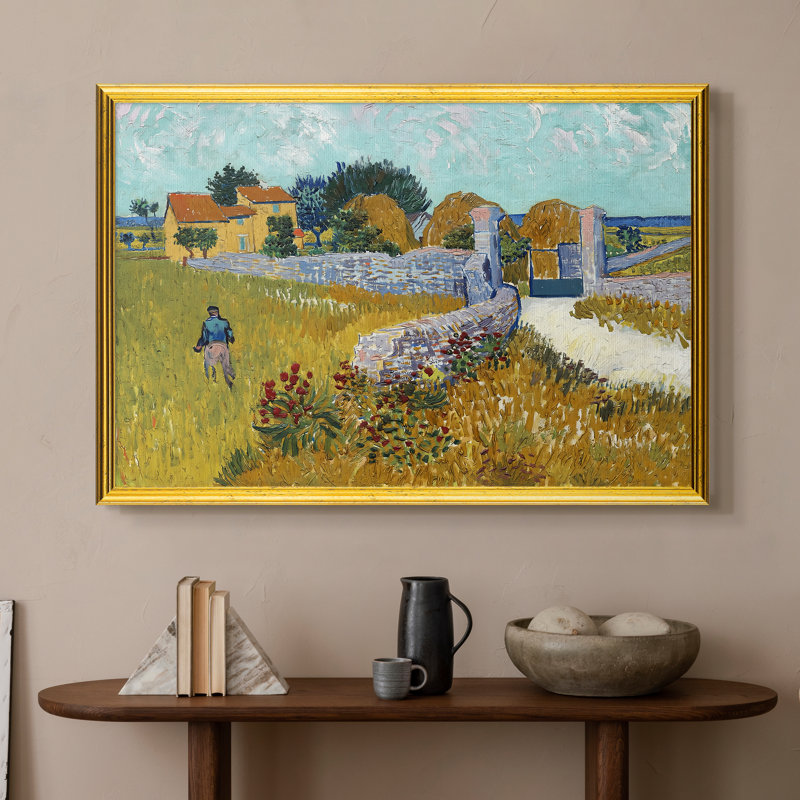 Ferme en Provence, 1888 - Vincent van Gogh - Toile encadrée sur mesure, 16x22 INNER SIZE, Toile avec cadre