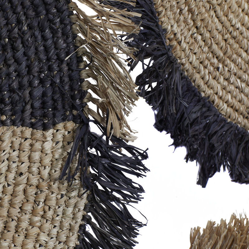 Boho Abstract Wall Decor on Rattan/ Wicker