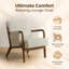 Fauteuil Mid-Century moderne en bois massif avec assise rembourrée de 6,69 po d'épaisseur