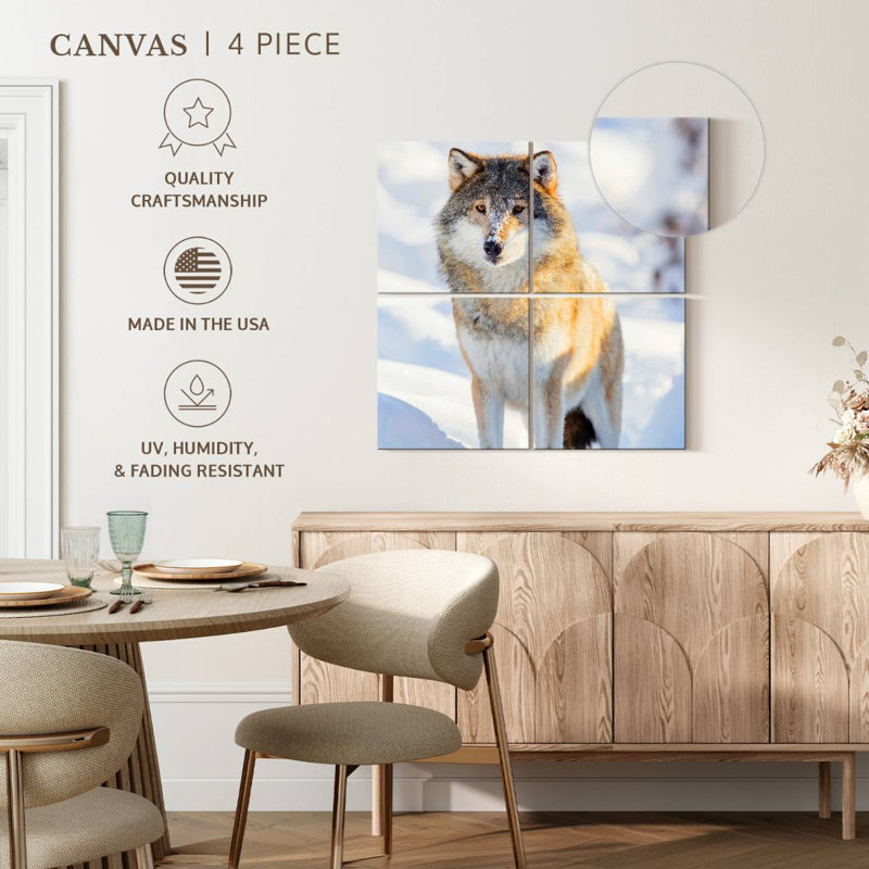 Brampt Winter Gray Wolf, 57" H x 57" W