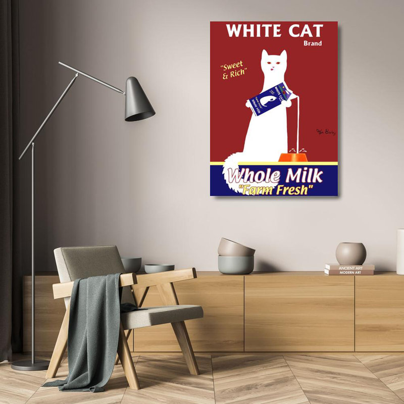 Chat blanc MCG-B1538, H 24 po x l 18 po
